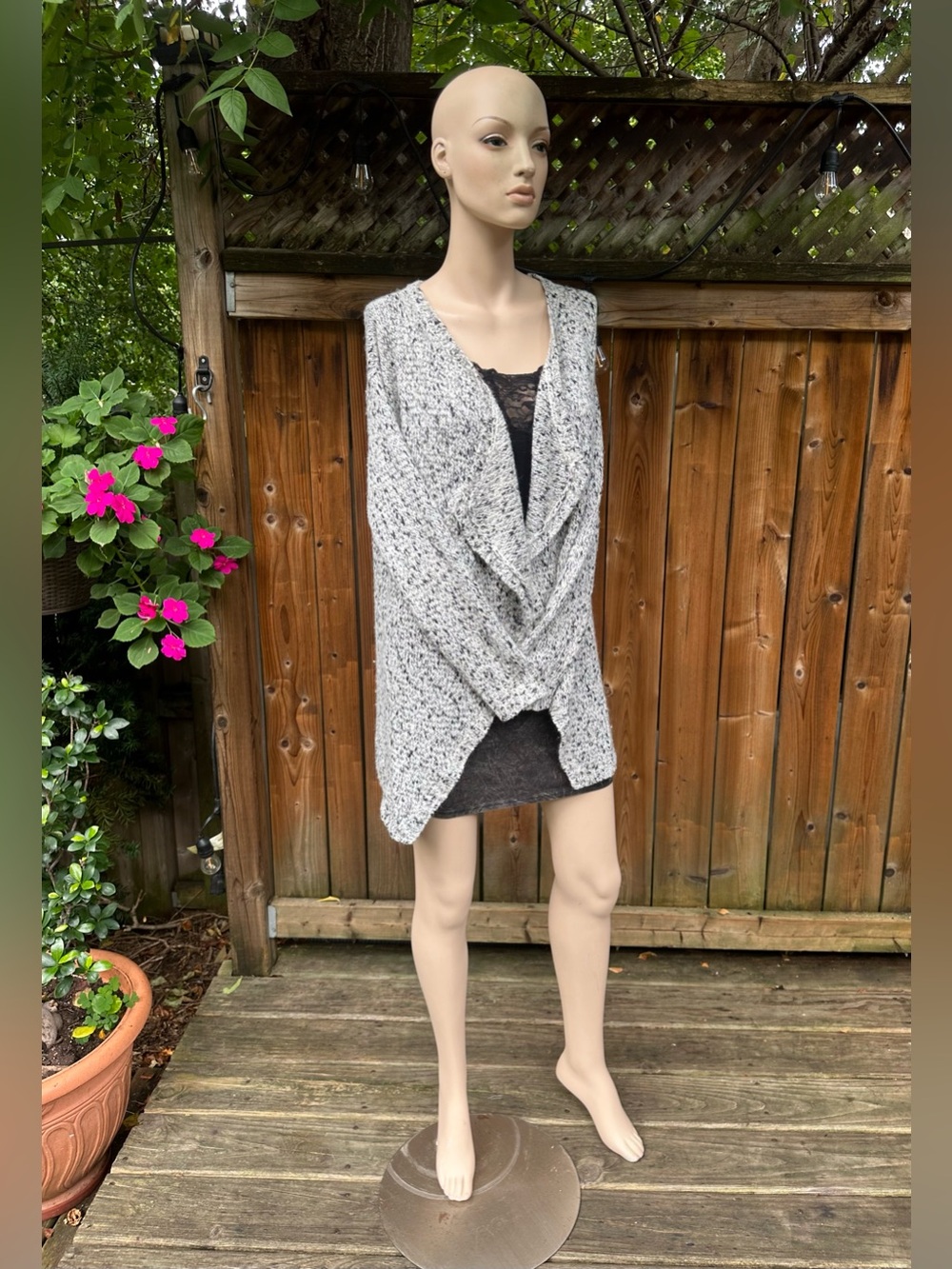 Cozy Marled Knit Open-Front Sweater